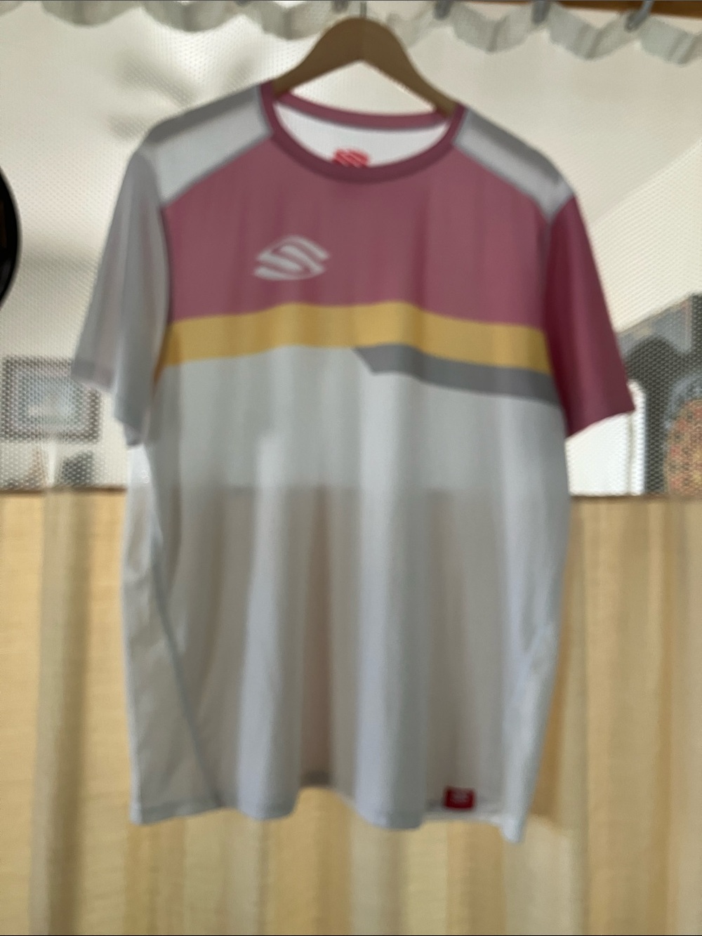 Selkirk White and Mauve Athletic Crew Tee